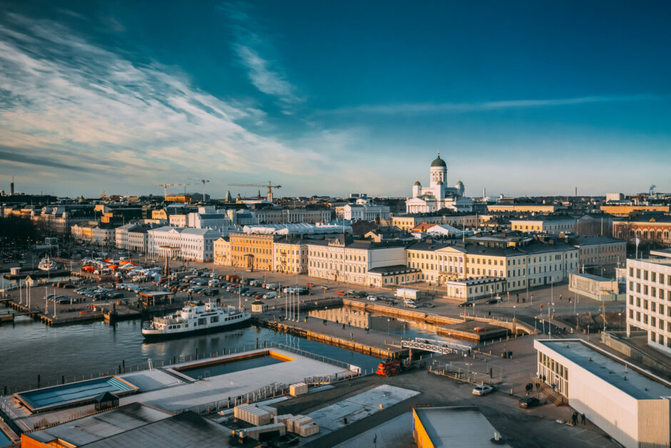 Canva Helsinki Finland. Top View Of Market Square Street With Presid scaled